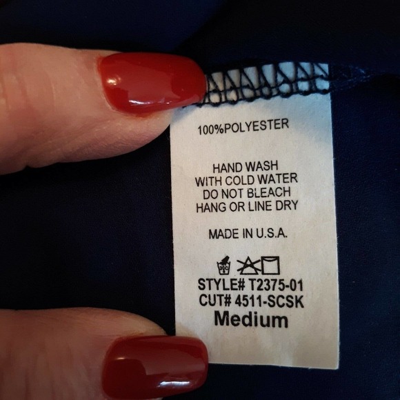 Cold Shoulder Top 3/4 Sleeve Lace Insert Boho Size Medium Spaghetti Straps - Picture 7 of 7